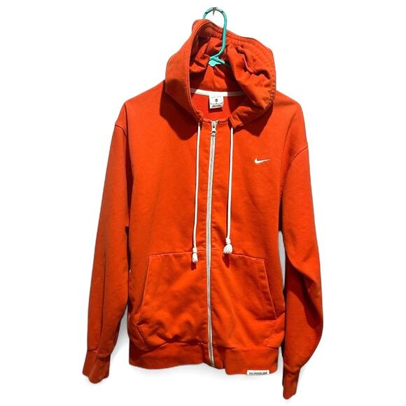 Nike Swoosh Hooded Full Zip Jacket Athletic Sporty Orange Women's Sz Med Dri Fit - Picture 2 of 8